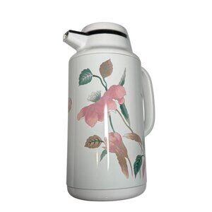Mikasa The Entertainer Thermal Carafe Pitcher Silk Petals White Green Pink